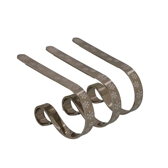 Original MantleClip® Silver Snowflake Stocking Holders, 3ct.